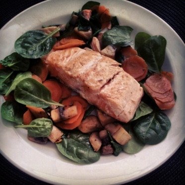 Freeletics Rezept Hauptmahlzeit Lachs Spinat