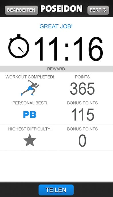 freeletics uebung poseidon bestzeit