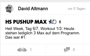 freeletics hell week tag 6 hs pushup max