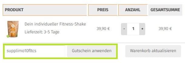 Supplimo Gutschein